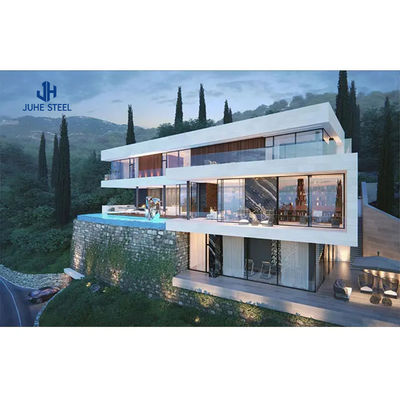 Schiebetür Prefab Stahlrahmen Struktur Haus Kits Villa mit Aluminium-Legierungsfenster
