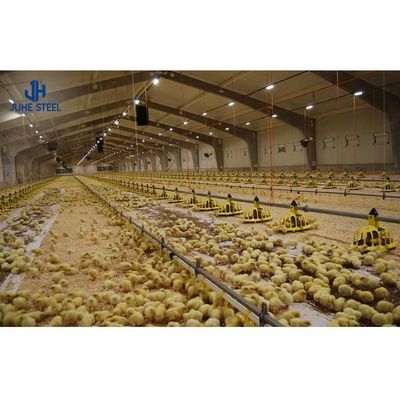 ISO9001 2008/CE/BV Zertifizierte moderne Geflügelfarm Leichtstahlkonstruktion Hühnerhaus