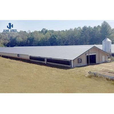 Hot Dip Galvanized Stahlkonstruktion für Broiler Geflügel Hühnerhaus Bau