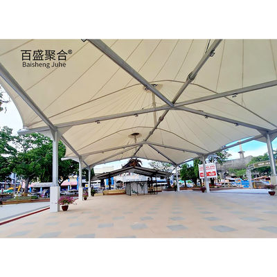 800-1300GSM PVC-beschichtete Stoffe Architektur Membran Spannmembran Schatten Strukturen