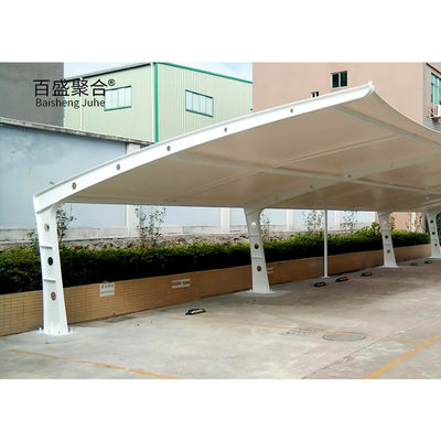 Metallrahmen 2-Auto-Außen-Schuppen Aluminium und Holz Carport Wasserdicht für das Parken von Autos