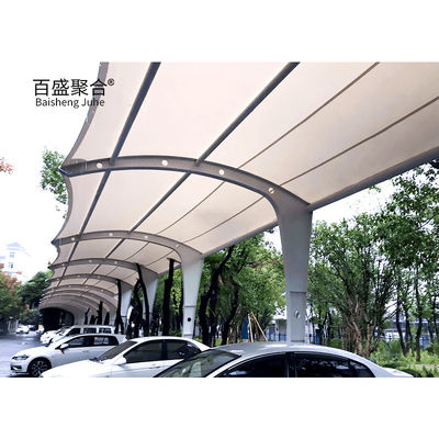 Metallrahmen 2-Auto-Außen-Schuppen Aluminium und Holz Carport Wasserdicht für das Parken von Autos